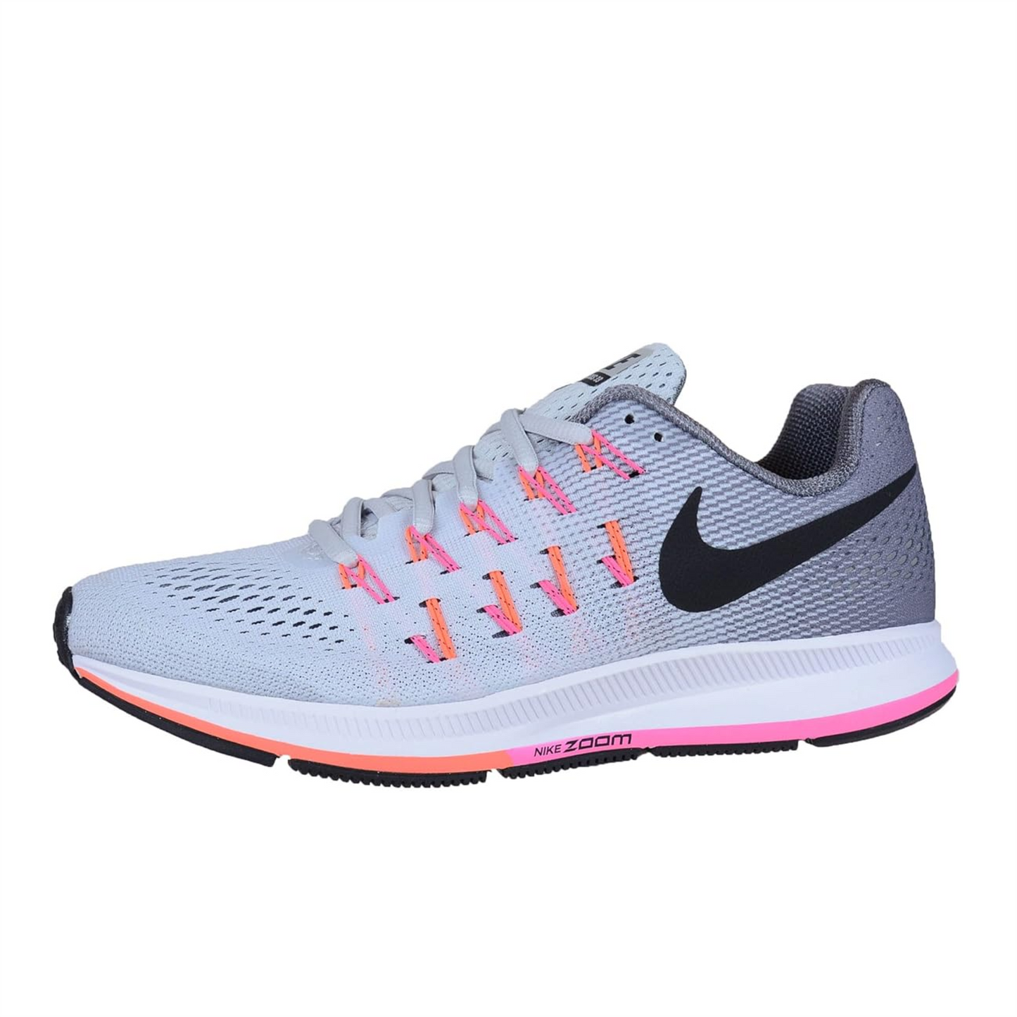 Nike Zoom Pegasus 33 grises con detalles fucsia y naranja - 831356-006