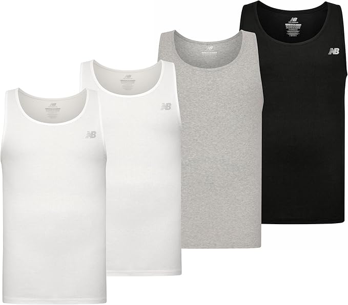 New Balance Cotton Rib A-Shirt Tank Tops – Pack x4 - NB3086-4
