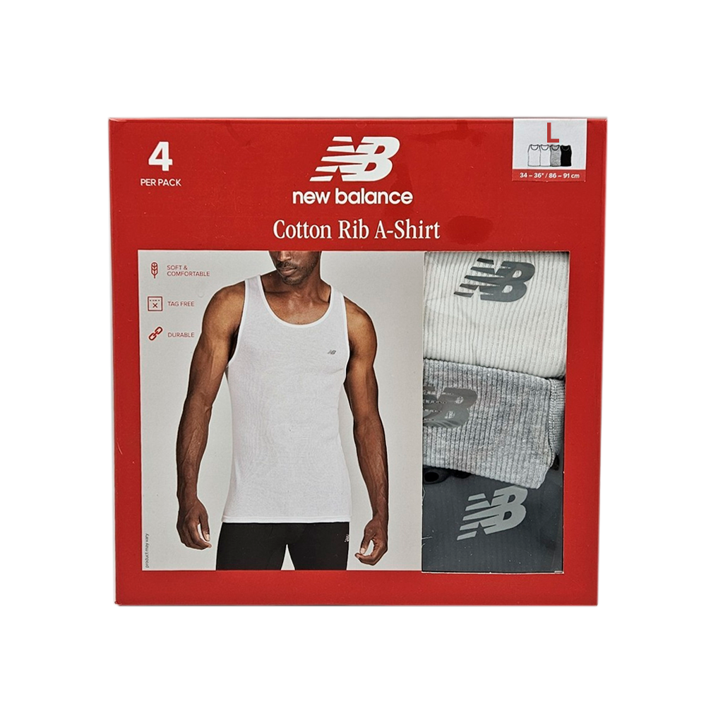 New Balance Cotton Rib A-Shirt Tank Tops – Pack x4 - NB3086-4