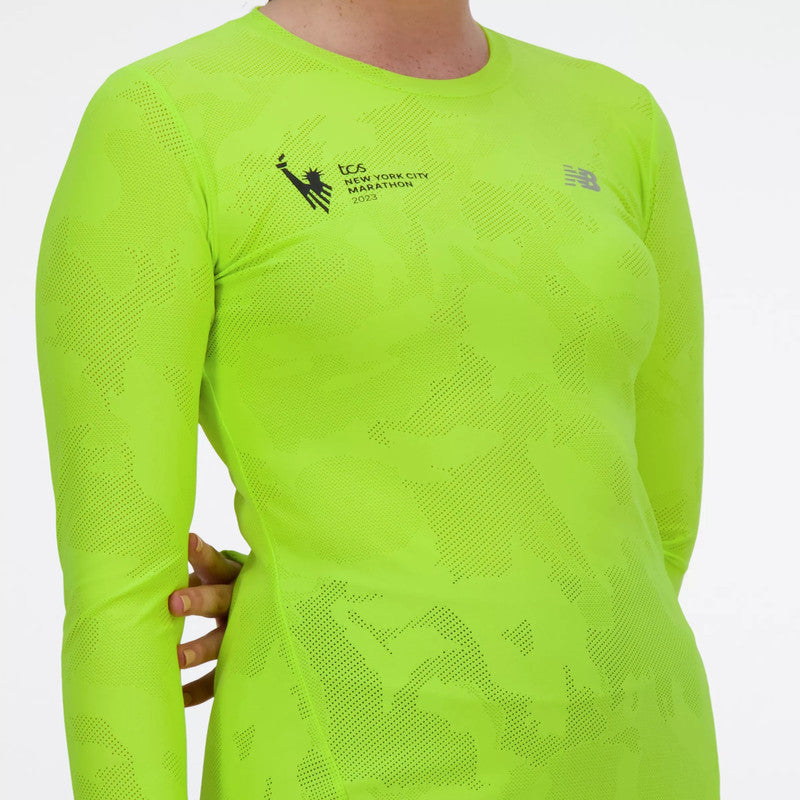 New Balance NYC Marathon Q Speed Jacquard Long Sleeve Manga Larga - WT33282M