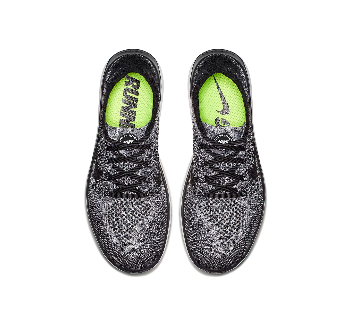 Nike free RN Flyknit grises con negro y blanco  - 942838-101
