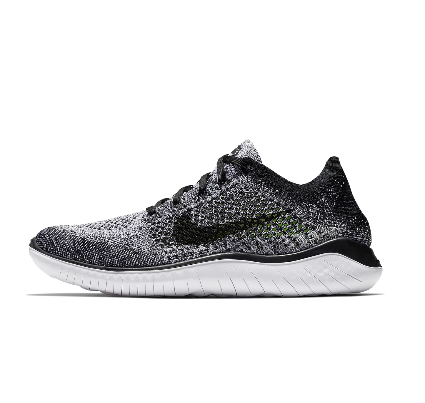 Nike free RN Flyknit grises con negro y blanco  - 942838-101
